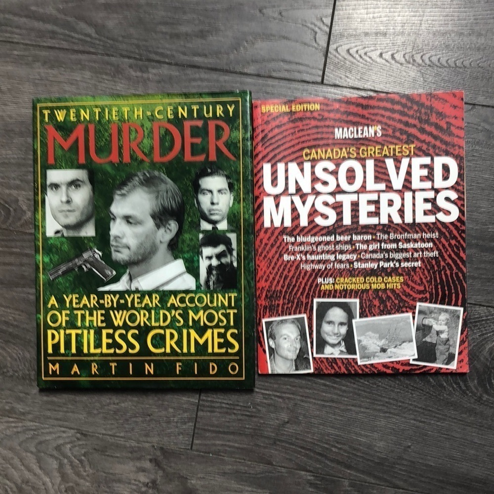 📚Twentieth century MURDER worlds most pitiless crimes & unsolved mysteries books